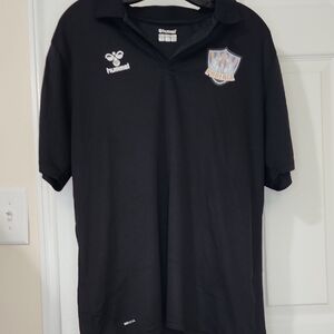 Hummel Black Sports Polo with Emblem